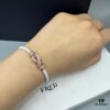 FRED Force 10 Bracelet in Rose Gold with Ruby, Medium Size, Stainless Steel Cord