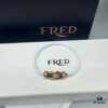 FRED Force 10 Bracelet in Rose Gold with Ruby, Medium Size, Stainless Steel Cord