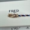 FRED Force 10 Bracelet in Rose Gold, Medium Size with Ruby Cabochon and Steel Cable
