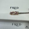 FRED Force 10 Bracelet in Rose Gold with Ruby, Medium Size, Red Sapphire Magnetic Clasp, Steel Cable Design