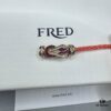 FRED Force 10 Bracelet in Rose Gold with Ruby Cabochon, Medium Size, Steel Cable Design