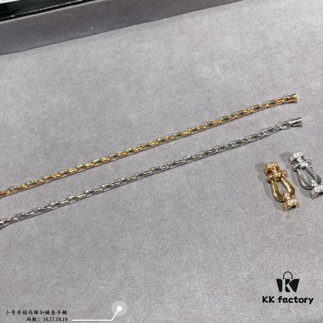 New Arrival ❤️ Fred Style Small Half-Diamond Horseshoe Link Chain Bracelet – Luxury Fashion Exquisite Design