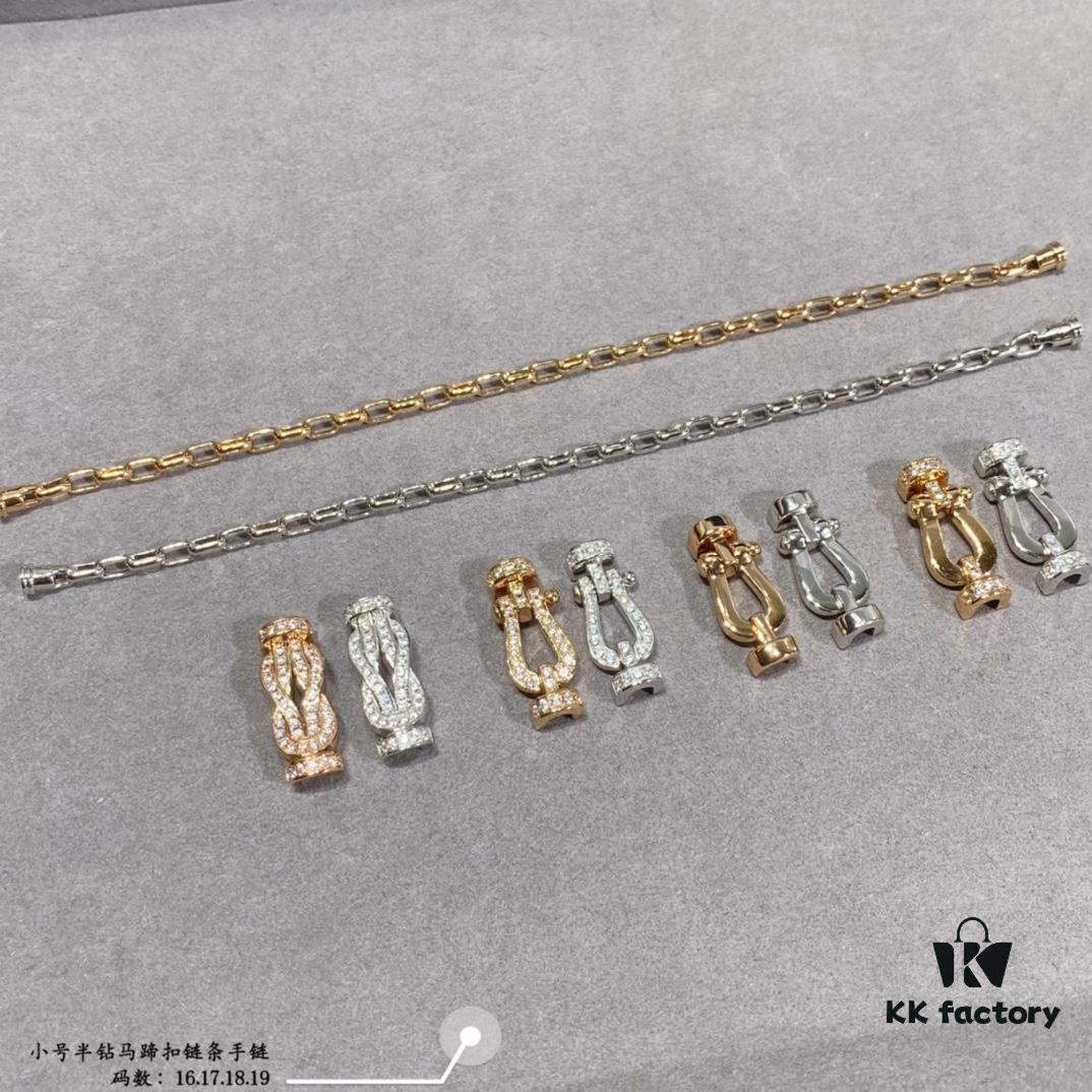 New Arrival ❤️ Fred Style Small Half-Diamond Horseshoe Link Chain Bracelet – Luxury Fashion Exquisite Design