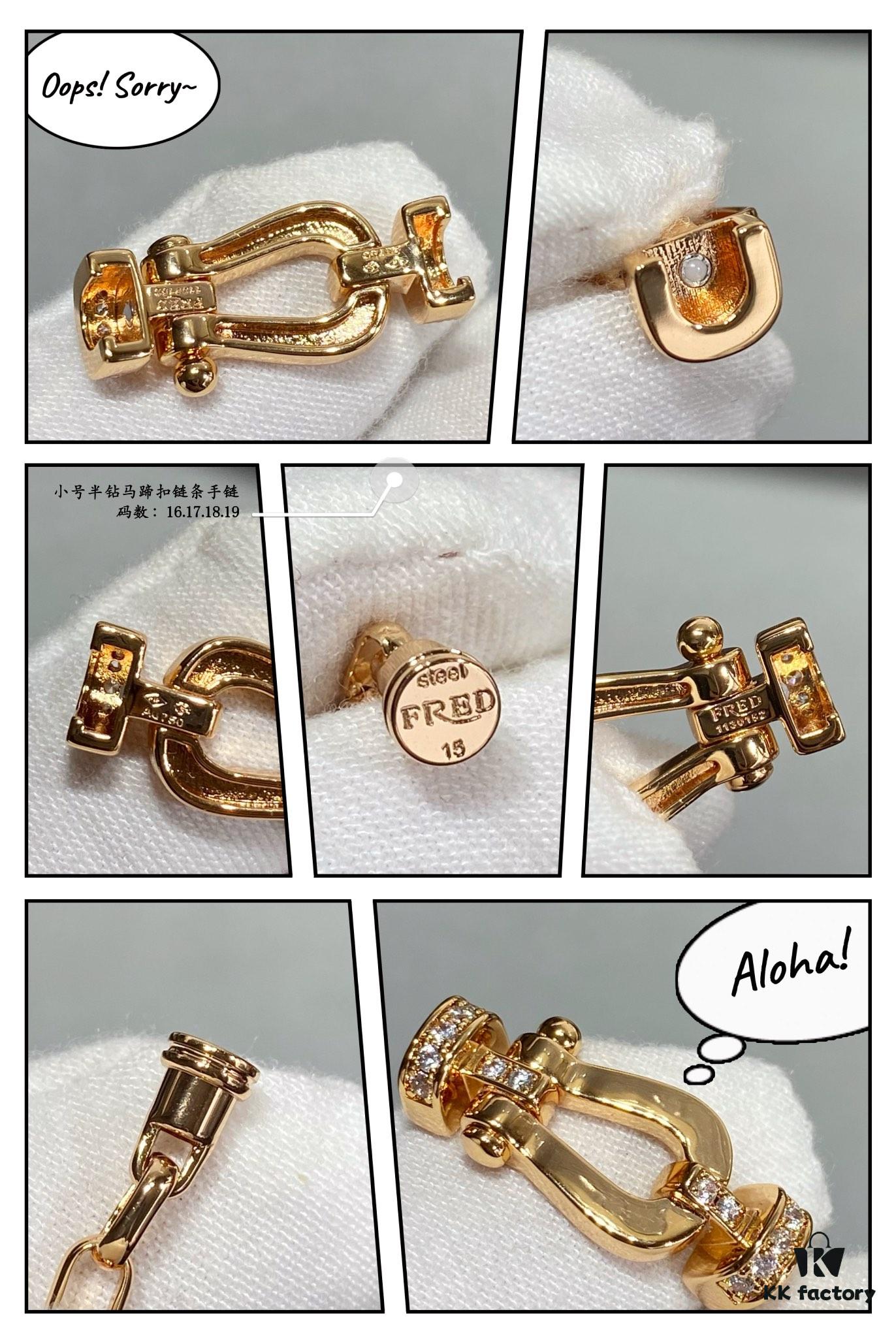 New Arrival ❤️ Fred Style Small Half-Diamond Horseshoe Link Chain Bracelet – Luxury Fashion Exquisite Design