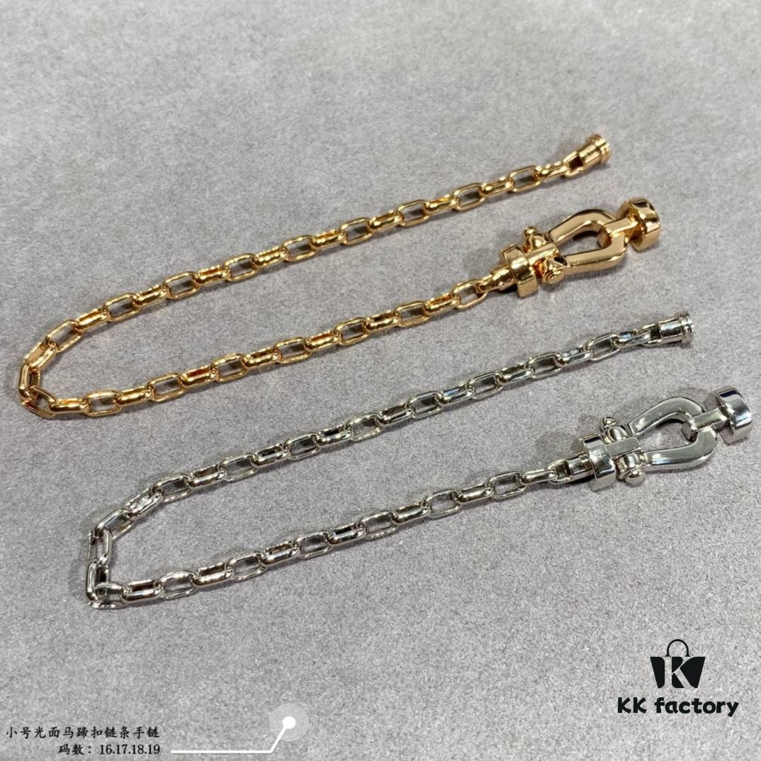 New Arrival Fred Small Smooth Horseshoe Link Chain Bracelet – Luxury Fashion Elegant Design, High-End Custom Craftsmanship with Thickened 18K Gold Plated Electroplating and Precision Micro-Inlay, Must-Have Accessory for Trendsetters and Influencers