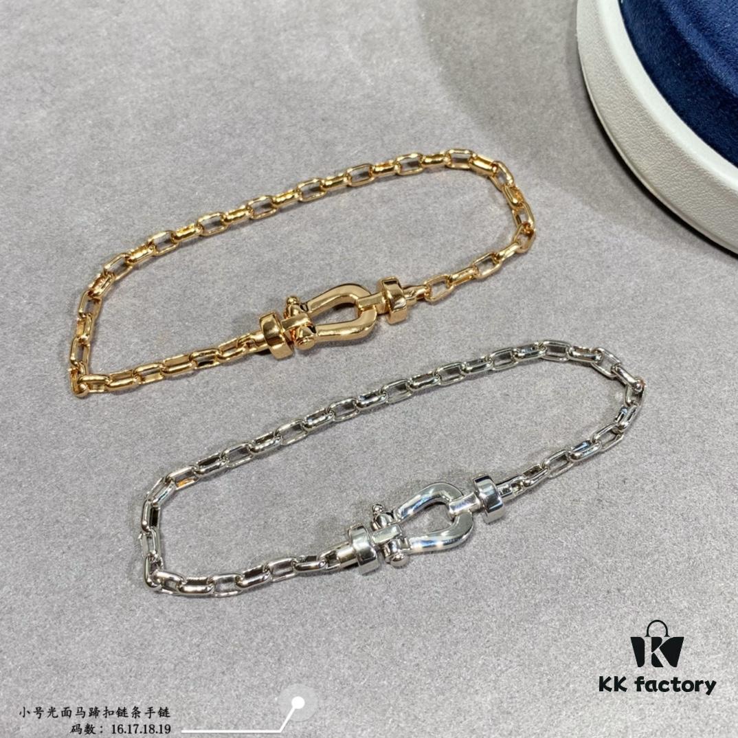 New Arrival Fred Small Smooth Horseshoe Link Chain Bracelet – Luxury Fashion Elegant Design, High-End Custom Craftsmanship with Thickened 18K Gold Plated Electroplating and Precision Micro-Inlay, Must-Have Accessory for Trendsetters and Influencers