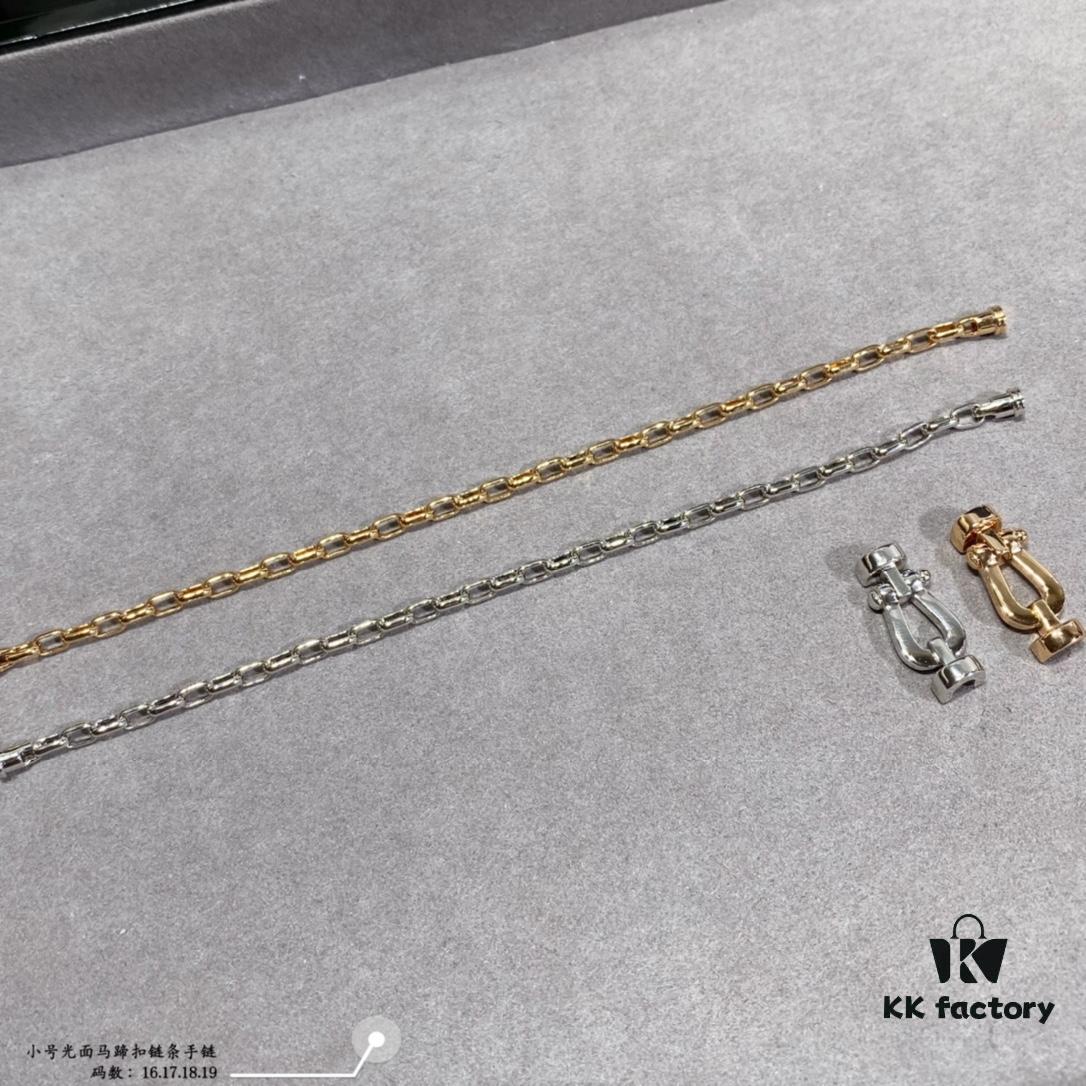 New Arrival Fred Small Smooth Horseshoe Link Chain Bracelet – Luxury Fashion Elegant Design, High-End Custom Craftsmanship with Thickened 18K Gold Plated Electroplating and Precision Micro-Inlay, Must-Have Accessory for Trendsetters and Influencers