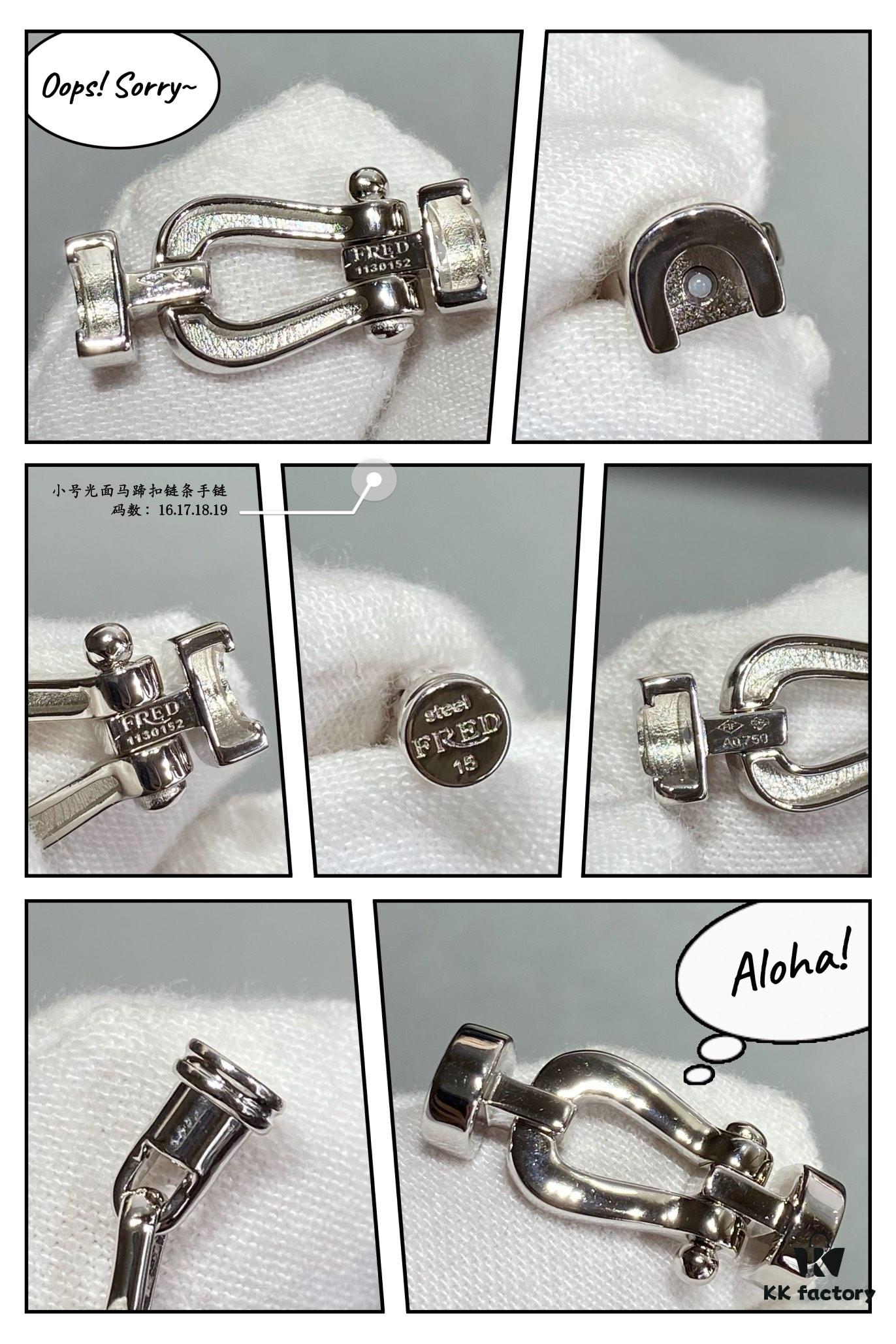 New Arrival Fred Small Smooth Horseshoe Link Chain Bracelet – Luxury Fashion Elegant Design, High-End Custom Craftsmanship with Thickened 18K Gold Plated Electroplating and Precision Micro-Inlay, Must-Have Accessory for Trendsetters and Influencers