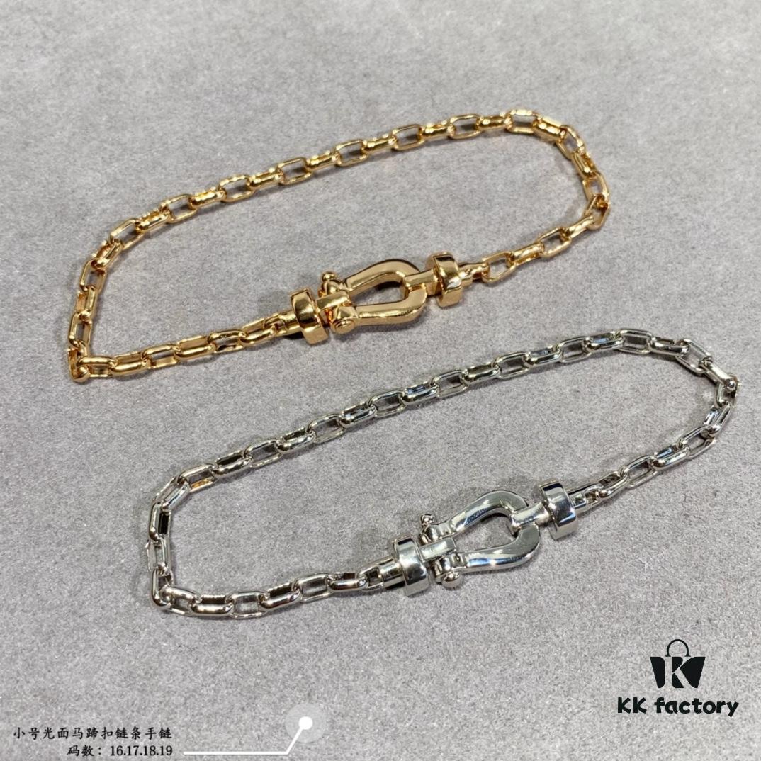 New Arrival Fred Small Smooth Horseshoe Link Chain Bracelet – Luxury Fashion Elegant Design, High-End Custom Craftsmanship with Thickened 18K Gold Plated Electroplating and Precision Micro-Inlay, Must-Have Accessory for Trendsetters and Influencers