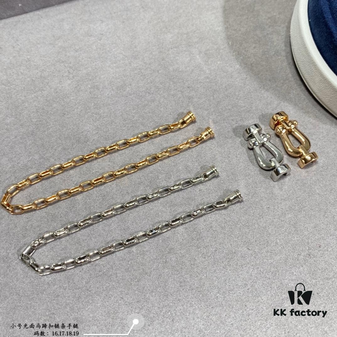 New Arrival Fred Small Smooth Horseshoe Link Chain Bracelet – Luxury Fashion Elegant Design, High-End Custom Craftsmanship with Thickened 18K Gold Plated Electroplating and Precision Micro-Inlay, Must-Have Accessory for Trendsetters and Influencers