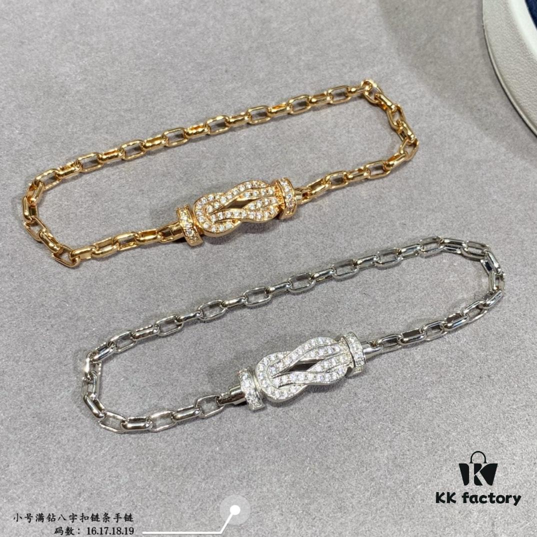 New Arrival ❤️ Fred-inspired Small Full Diamond Infinity Knot Chain Bracelet – Luxury, Stylish, Exquisite, High-end Custom Design with Thickened 18K Gold Plated Finish and Precision Micro-Set Craftsmanship, a Must-have for Fashion Influencers and Trendsetters