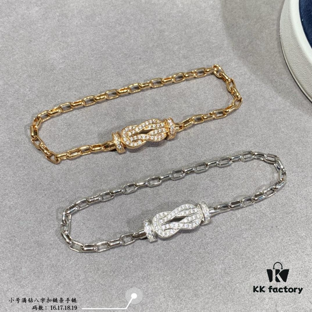 New Arrival ❤️ Fred-inspired Small Full Diamond Infinity Knot Chain Bracelet – Luxury, Stylish, Exquisite, High-end Custom Design with Thickened 18K Gold Plated Finish and Precision Micro-Set Craftsmanship, a Must-have for Fashion Influencers and Trendsetters