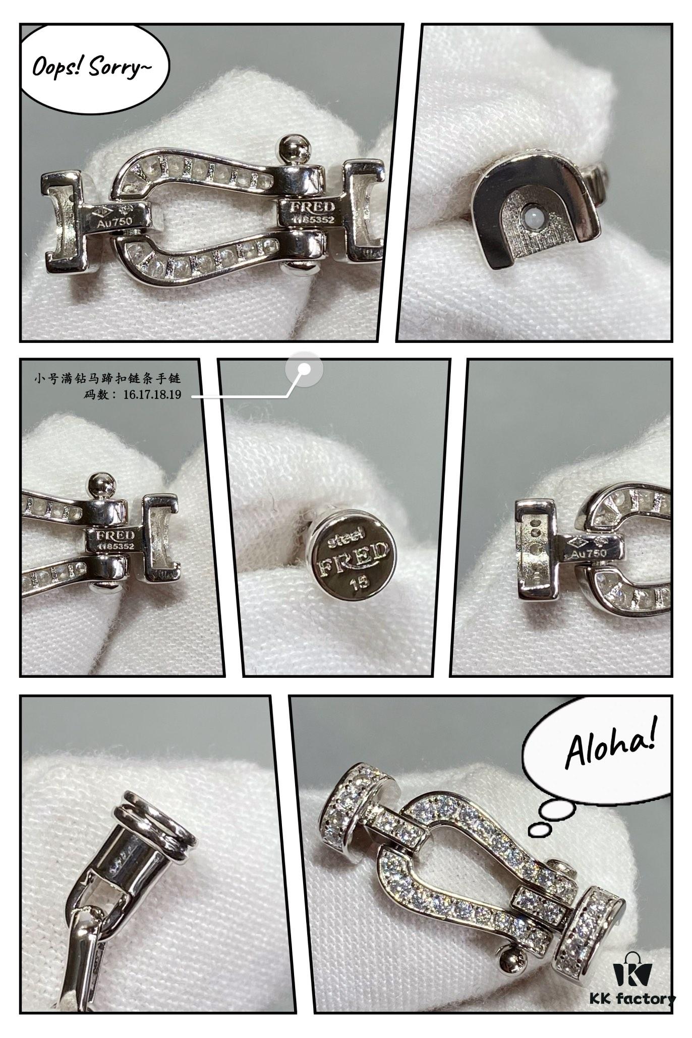 New Arrival Fred-inspired Small Full Diamond Horseshoe Charm Chain Bracelet – Luxury Fashion Elegant High-end Custom Design, Thickened 18K Gold Plated, Precision Micro-Inlay, Must-have for Trendsetters and Influencers