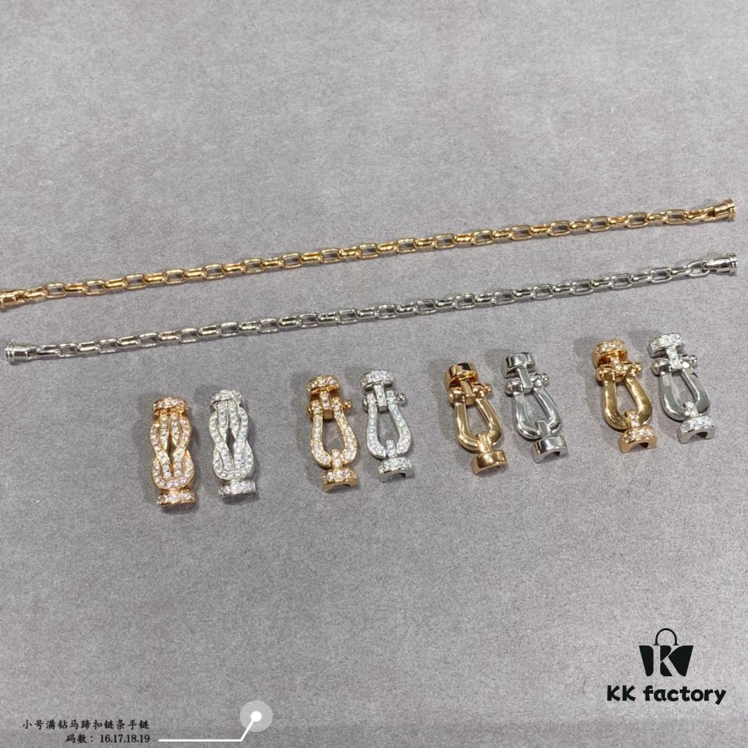 New Arrival Fred-inspired Small Full Diamond Horseshoe Charm Chain Bracelet – Luxury Fashion Elegant High-end Custom Design, Thickened 18K Gold Plated, Precision Micro-Inlay, Must-have for Trendsetters and Influencers