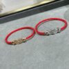 New Arrival Fred-inspired Small Full Diamond Infinity Red String Bracelet, Luxury 18K Gold Plated, Precision Micro-pavé, Must-have Fashion Accessory for Trendsetters