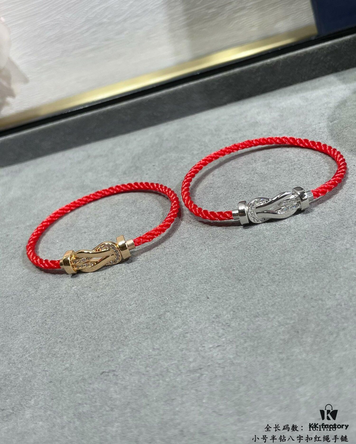 New Arrival Fred-inspired Small Full Diamond Infinity Red String Bracelet, Luxury 18K Gold Plated, Precision Micro-pavé, Must-have Fashion Accessory for Trendsetters