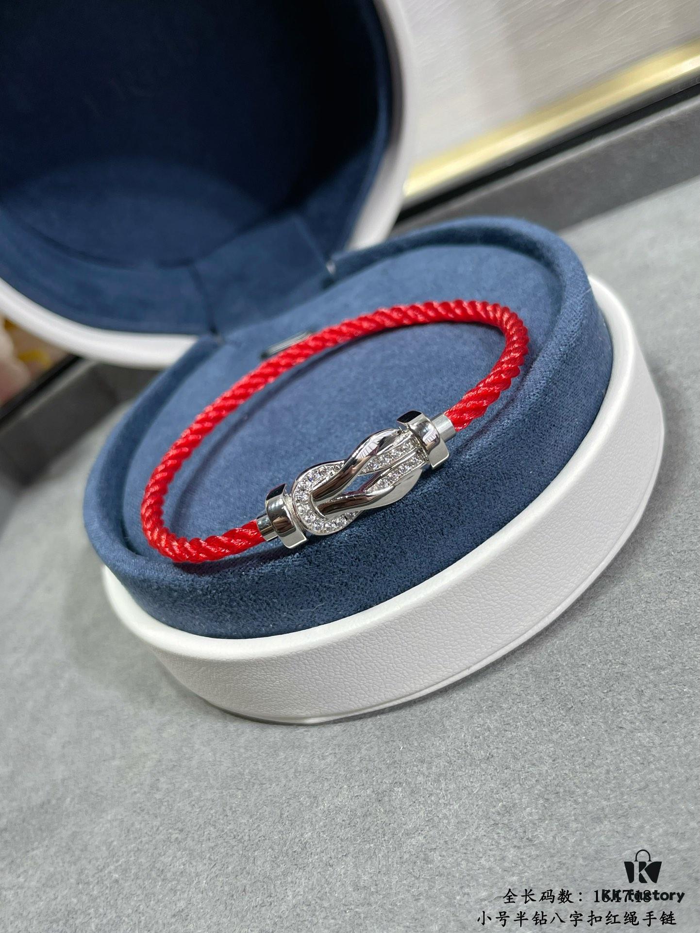 New Arrival Fred-inspired Small Full Diamond Infinity Red String Bracelet, Luxury 18K Gold Plated, Precision Micro-pavé, Must-have Fashion Accessory for Trendsetters