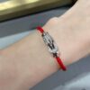 New Arrival Fred-inspired Small Full Diamond Infinity Red String Bracelet, Luxury 18K Gold Plated, Precision Micro-pavé, Must-have Fashion Accessory for Trendsetters