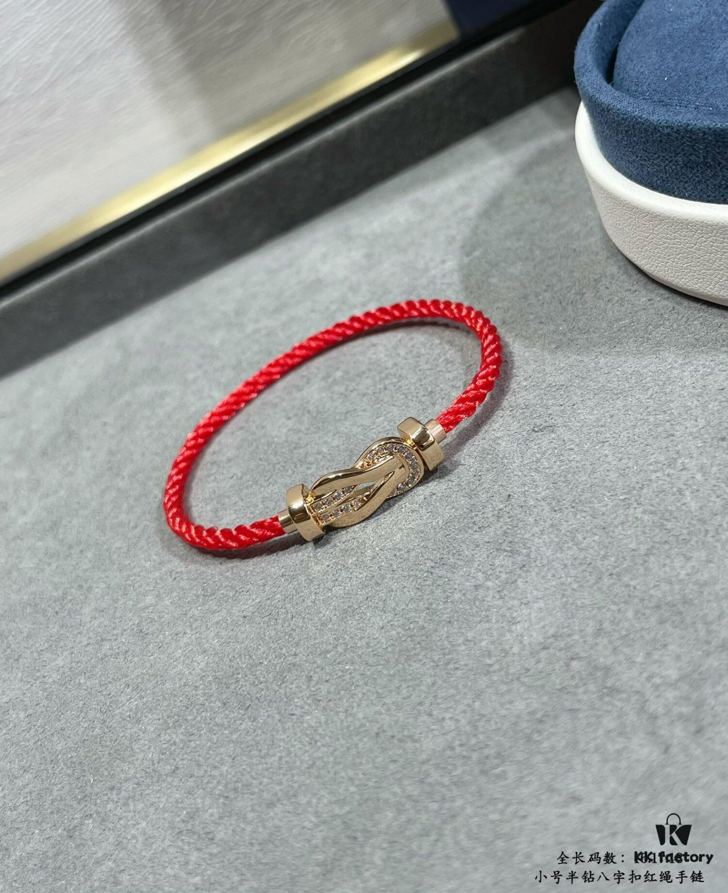 New Arrival Fred-inspired Small Full Diamond Infinity Red String Bracelet, Luxury 18K Gold Plated, Precision Micro-pavé, Must-have Fashion Accessory for Trendsetters