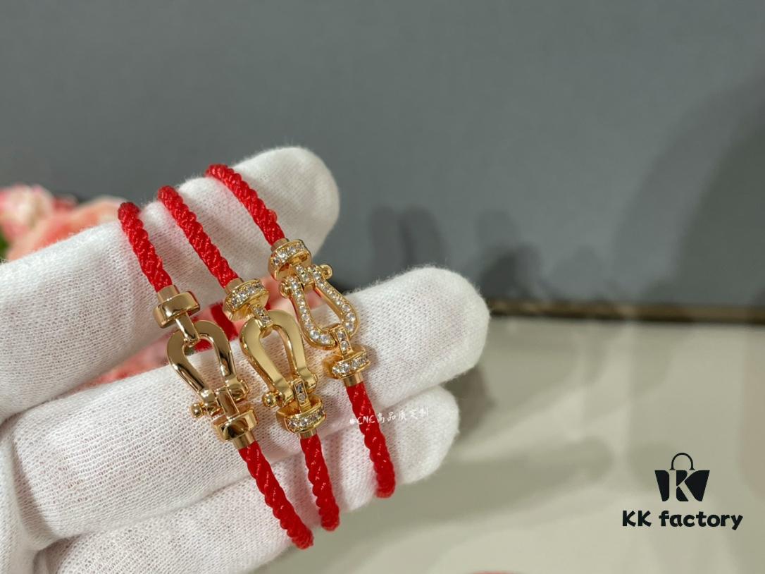 Rose Gold Small Fred Force 10 Red Rope Bracelet, Lucky Red ❤️ Bestseller! Must-Have for New Year!