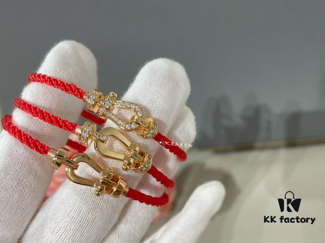 Rose Gold Small Fred Force 10 Red Rope Bracelet, Lucky Red ❤️ Bestseller! Must-Have for New Year!