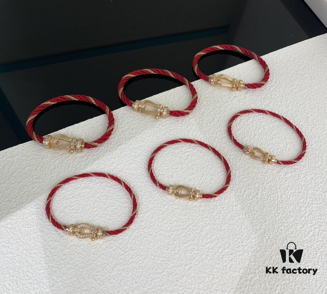 Fred New Bicolor Red Rope D-Shaped Clasp