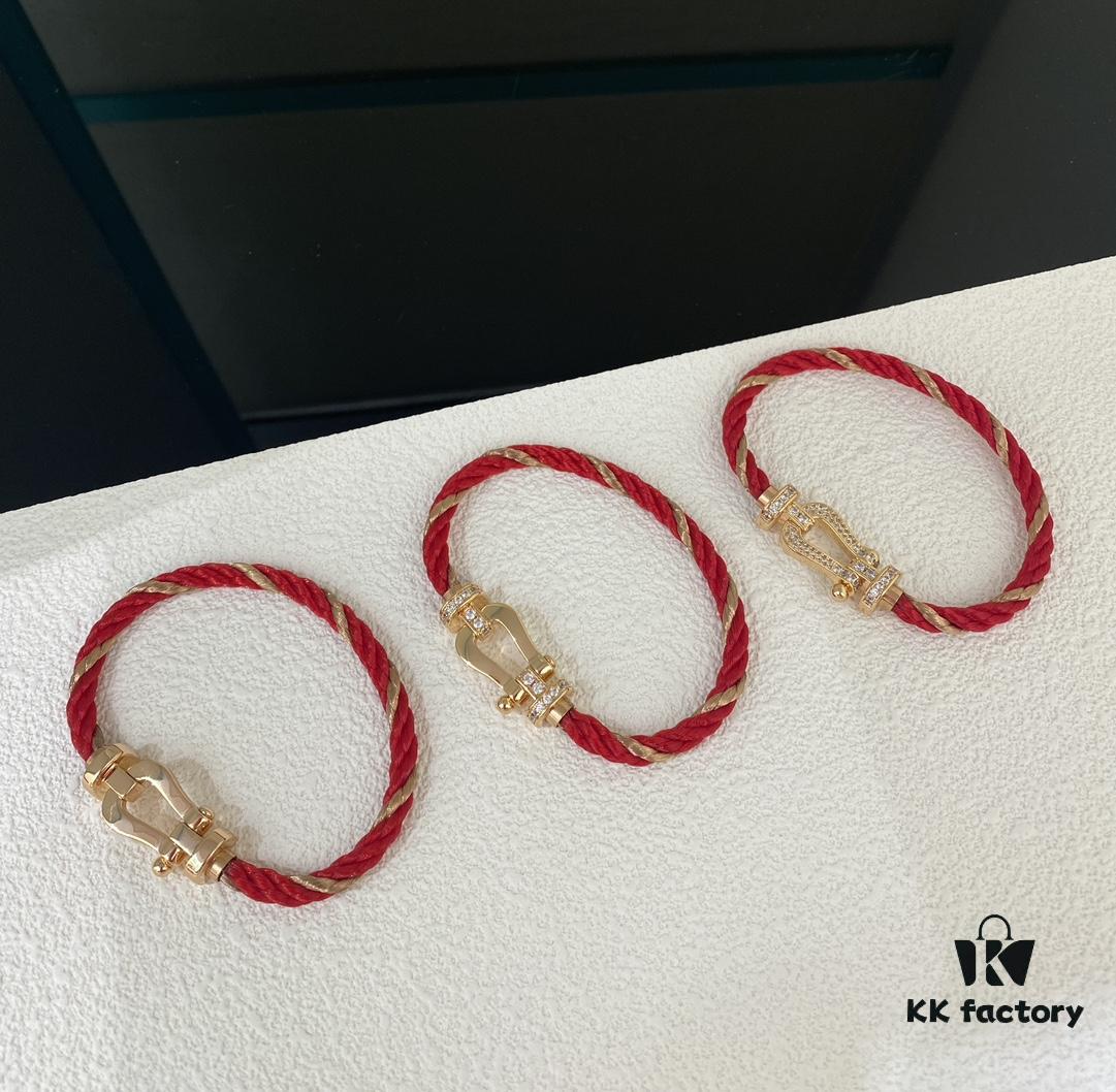 Fred New Bicolor Red Rope D-Shaped Clasp