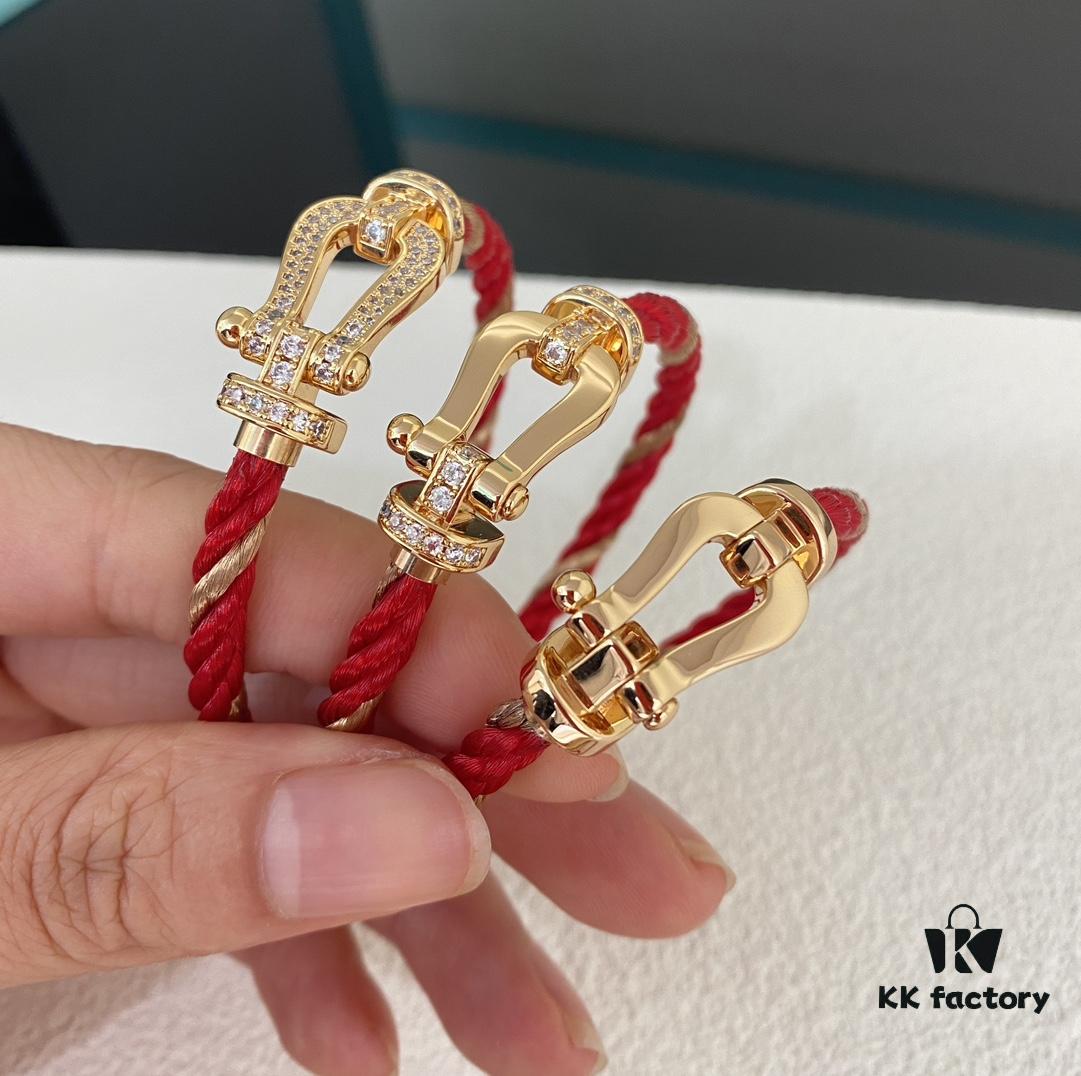 Fred New Bicolor Red Rope D-Shaped Clasp