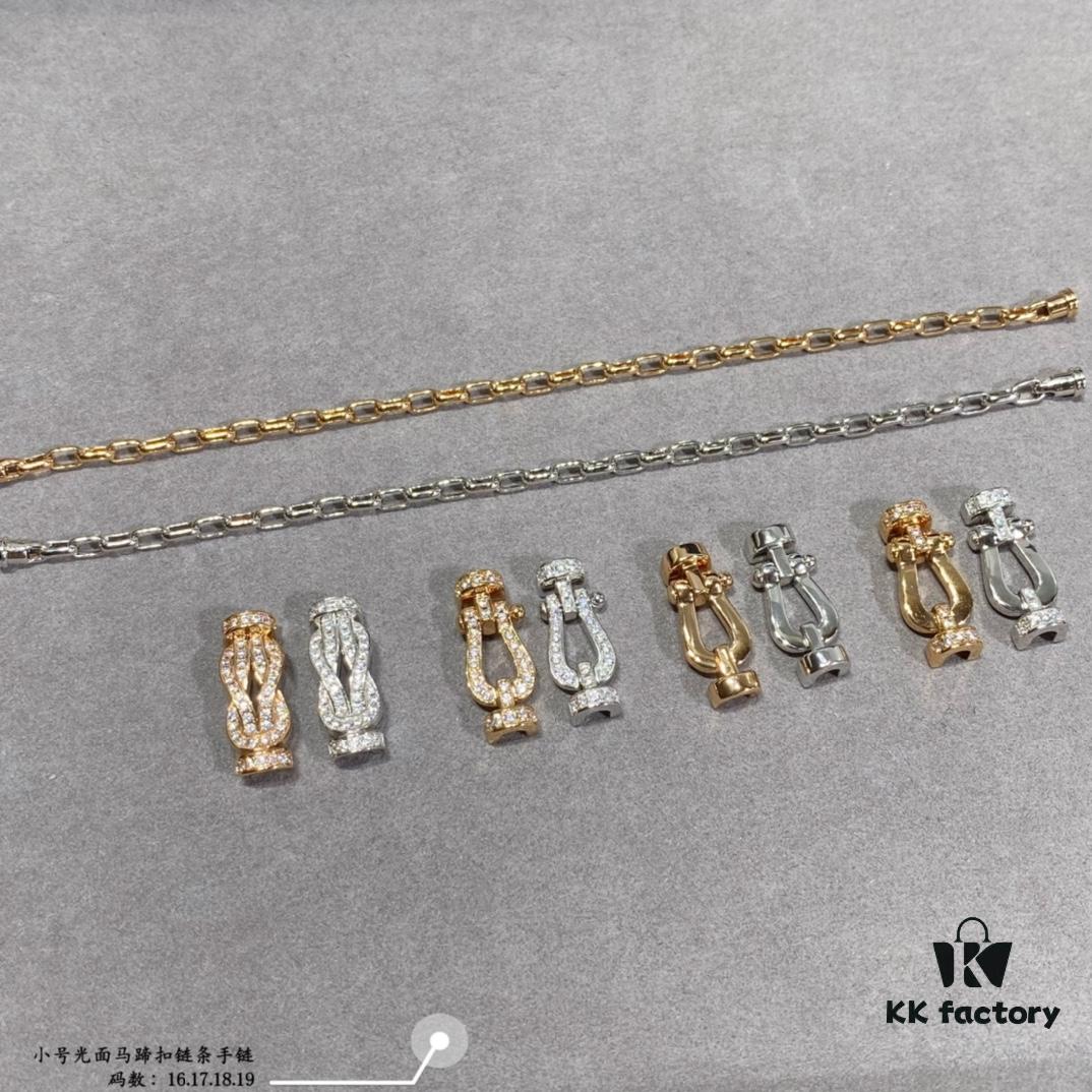 New Arrival Fred Small Smooth Horseshoe Link Chain Bracelet – Luxury Fashion Elegant Design, High-End Custom Craftsmanship with Thickened 18K Gold Plated Electroplating and Precision Micro-Inlay, Must-Have Accessory for Trendsetters and Influencers