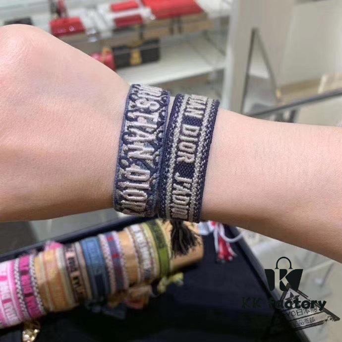 Dior Knitted Adjustable Tassel Bracelet – Authentic Embroidered Design, Not Printed, Matching Original Retail Version