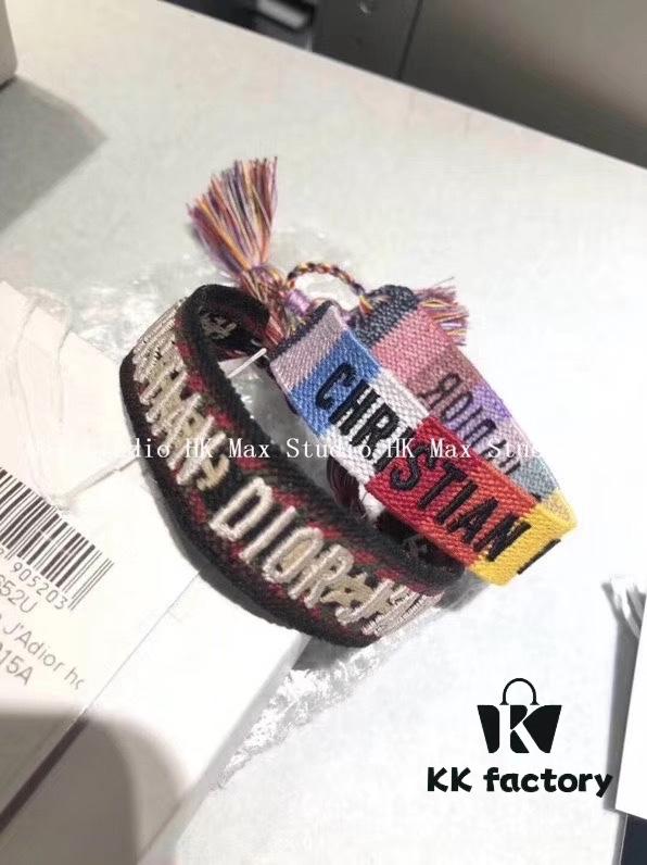 Dior Knitted Adjustable Tassel Bracelet – Authentic Embroidered Design, Not Printed, Matching Original Retail Version