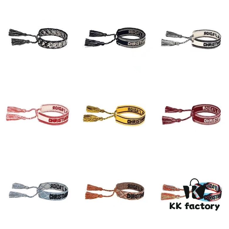 Authentic Photos High Version Dior DIOR Woven Adjustable Tassel Bracelet Bangle Cuff All Colors Available Latest Trend Stackable Cool Unisex Couple's Design