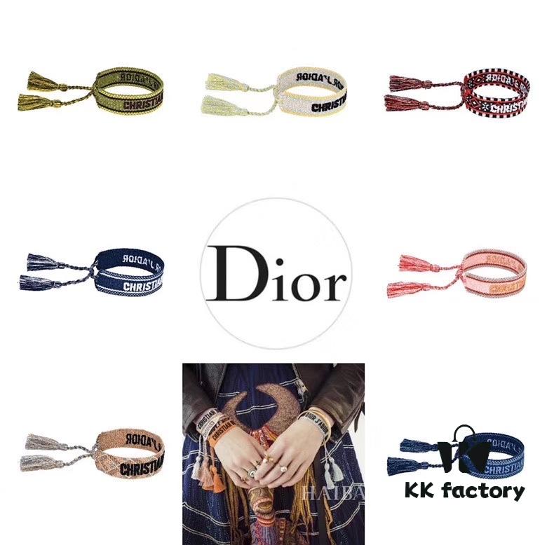 Authentic Photos High Version Dior DIOR Woven Adjustable Tassel Bracelet Bangle Cuff All Colors Available Latest Trend Stackable Cool Unisex Couple's Design
