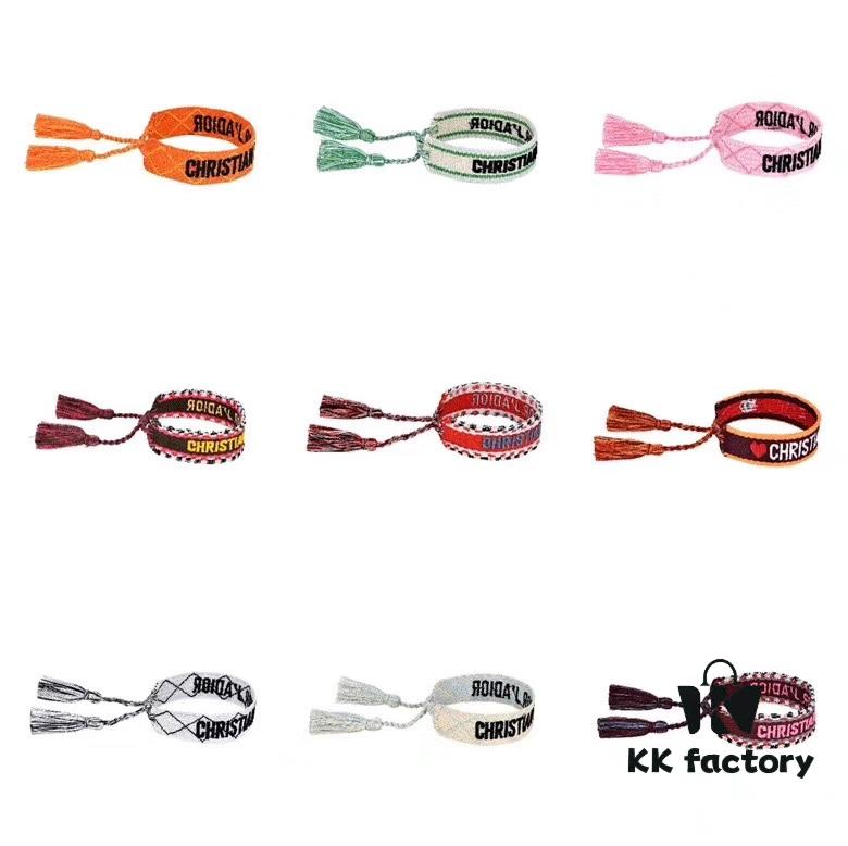 Authentic Photos High Version Dior DIOR Woven Adjustable Tassel Bracelet Bangle Cuff All Colors Available Latest Trend Stackable Cool Unisex Couple's Design