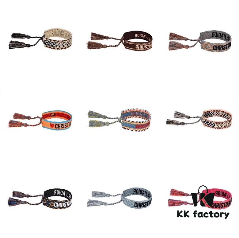 Authentic Photos High Version Dior DIOR Woven Adjustable Tassel Bracelet Bangle Cuff All Colors Available Latest Trend Stackable Cool Unisex Couple's Design