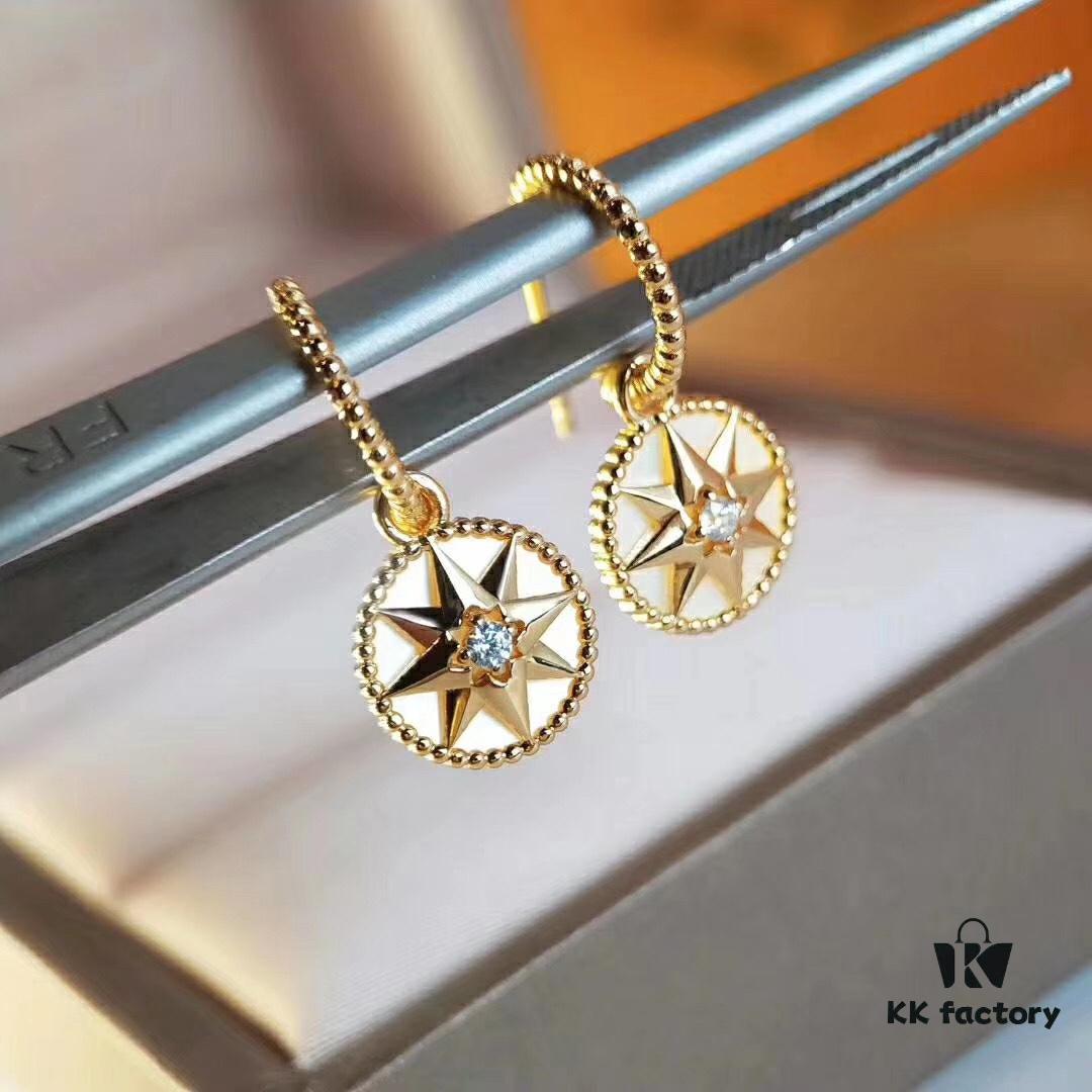 Dior Eight-Pointed Star Compass Stud Earrings