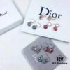 Dior Luxury Jewelry Rose Compass Eight-Pointed Star Stud Earrings - Exquisite Compass Rose Design, S925 Sterling Silver with Natural Turquoise, White Mother of Pearl, and Red Agate