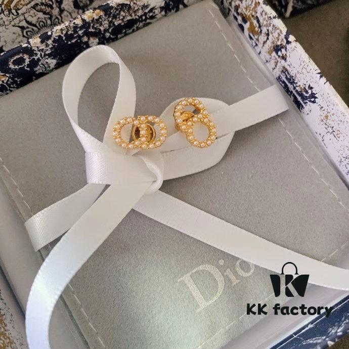 Dior【CD Necklace + Bracelet + Stud Earrings】Set (with Original Packaging, Free Shipping)