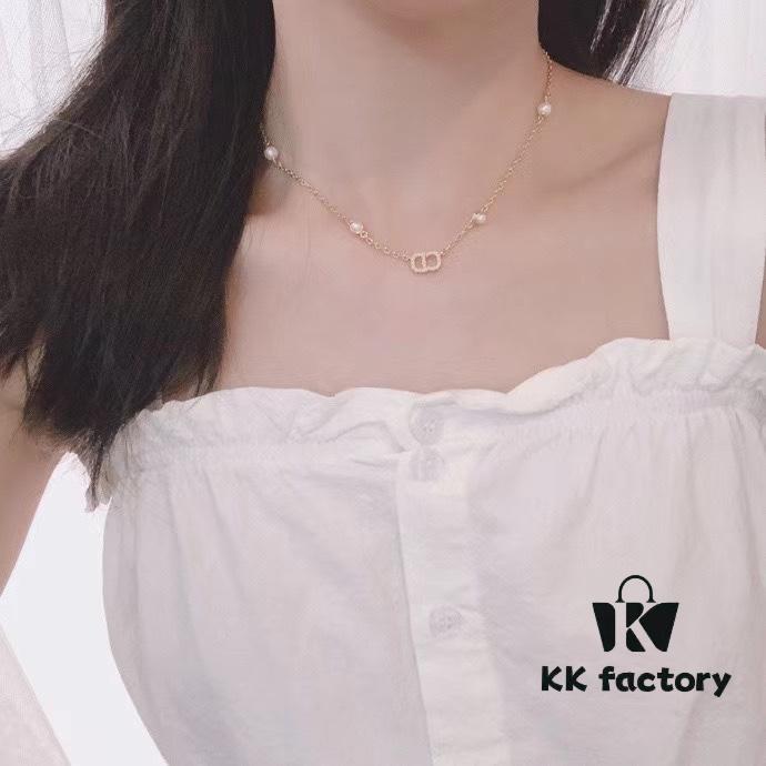 Dior【CD Necklace + Bracelet + Stud Earrings】Set (with Original Packaging, Free Shipping)