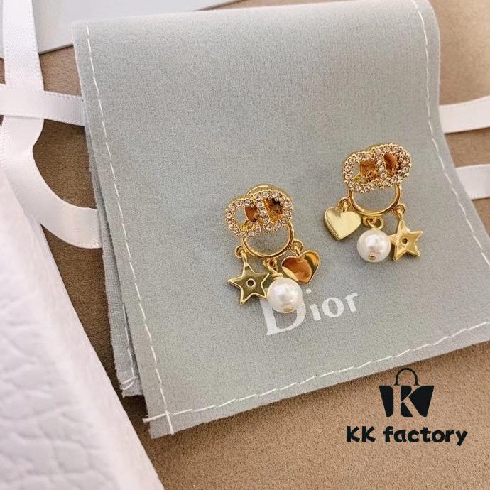 Dior Christmas Set: Necklace, Bracelet, and Stud Earrings (Original Packaging, Free Shipping)