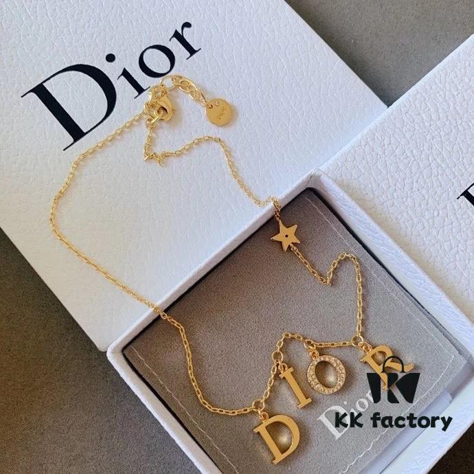 Dior Christmas Set: Necklace, Hair Clip, and Stud Earrings (Original Packaging, Free Shipping)