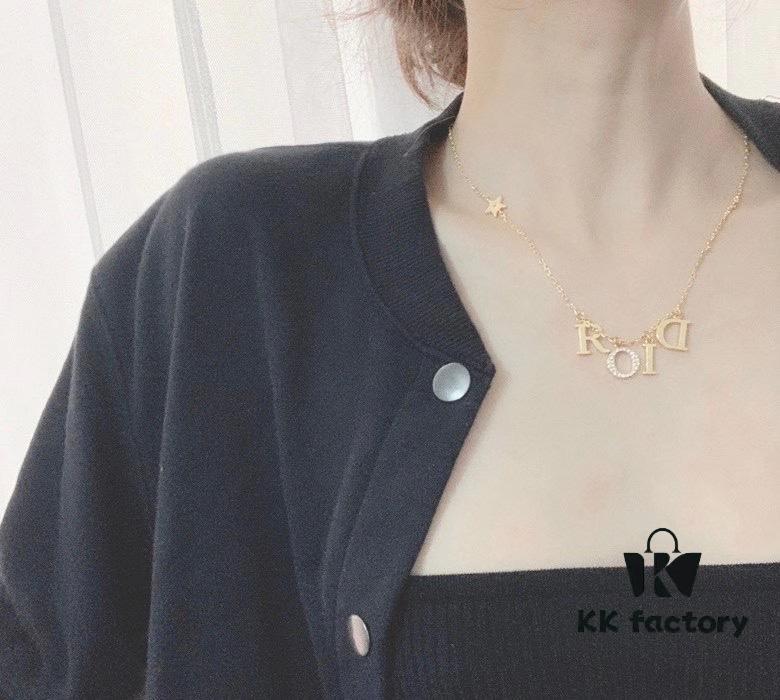 Dior Christmas Set: Necklace, Hair Clip, and Stud Earrings (Original Packaging, Free Shipping)