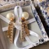 Dior Vintage Double Plate Pearl and Rhinestone Earrings