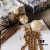 Dior Vintage Distressed Tassel Pearl Earrings