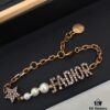 Jadior Letter Bracelet with Full Diamond Design, Pearl and Metal Accents, Adjustable Length for All Wrist Sizes