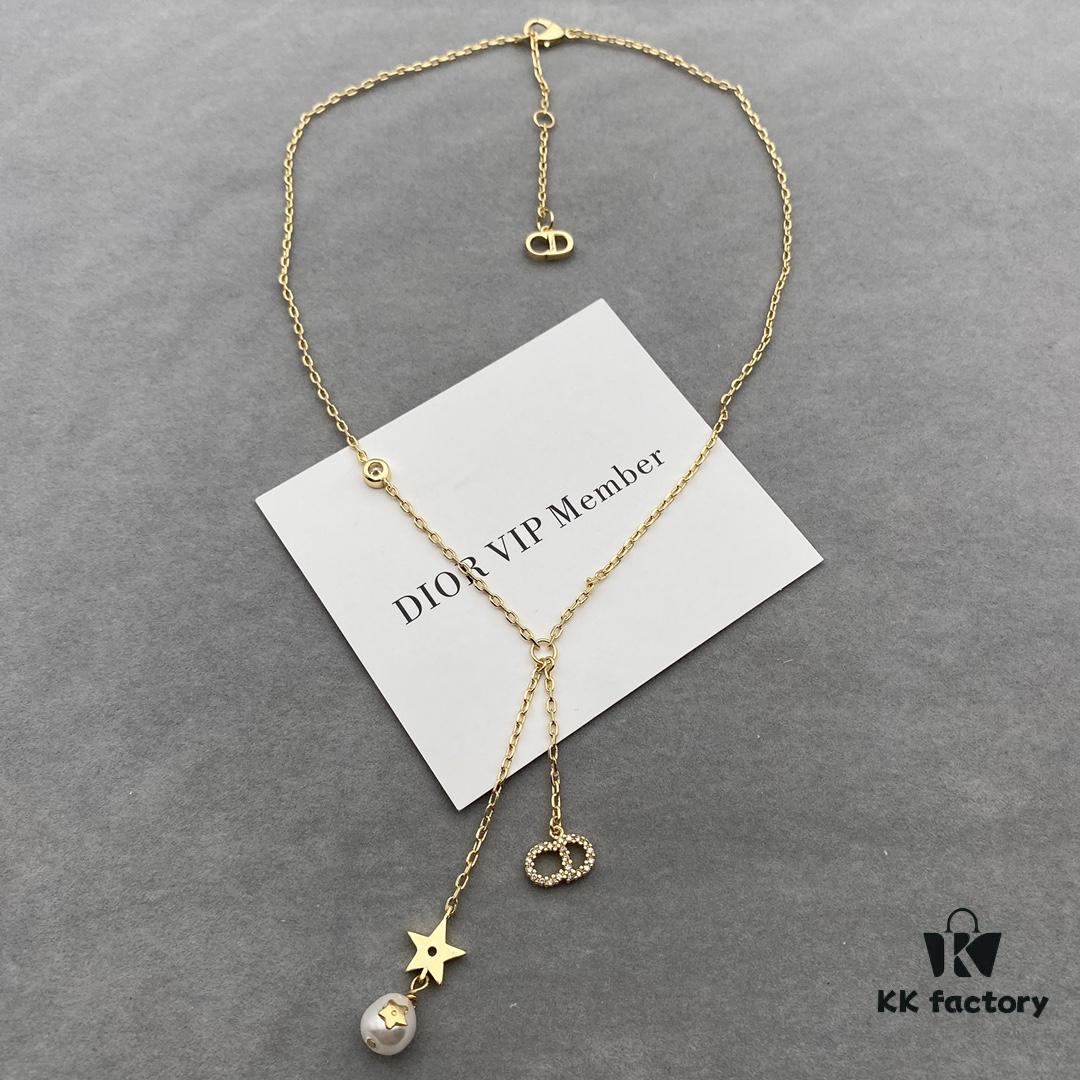 Dior Star Pearl Tassel Necklace, Full of Elegance