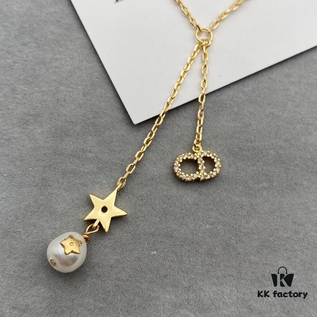 Dior Star Pearl Tassel Necklace, Full of Elegance