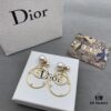 Dior Pearl CD Earrings with Intersecting Large and Small Hoop Design, Adorable and Elegant, Delicately Ethereal
