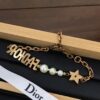 Jadior Letter Bracelet with Full Diamond Design, Pearl and Metal Accents, Adjustable Length for All Wrist Sizes