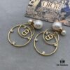 Dior Pearl CD Earrings with Intersecting Large and Small Hoop Design, Adorable and Elegant, Delicately Ethereal